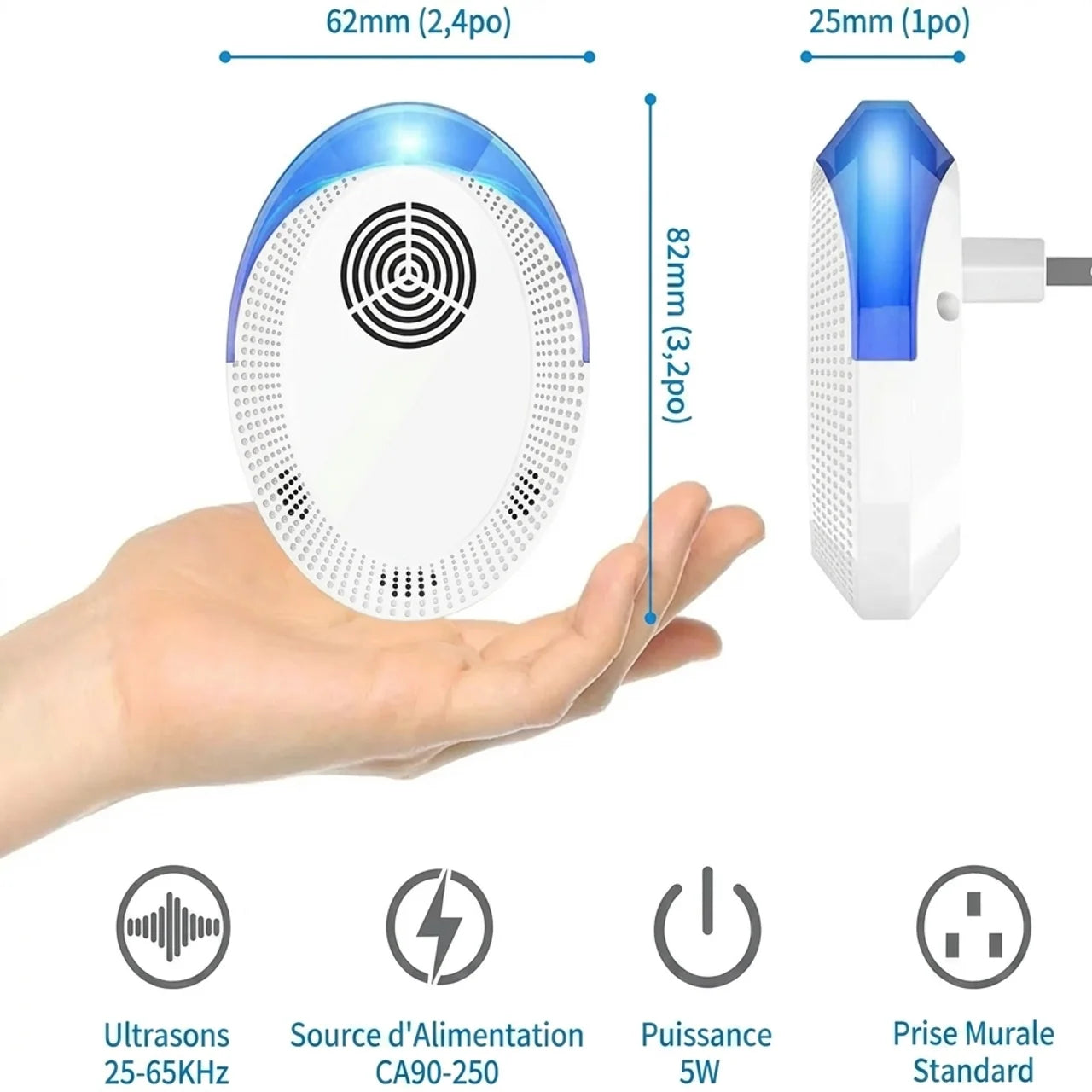 Répulsif Ultrasonique Anti Nuisibles à Brancher