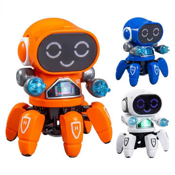 Robot Intelligent Danseur Rechargeable Jouet Éducatif Lumières Musique et Bras Articulés