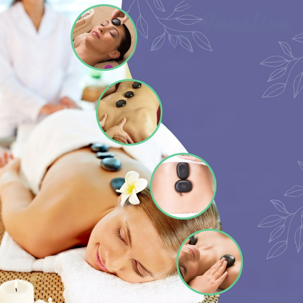 SET DE PIERRES CHAUDES BASALTE AVEC CHAUFFE PIERRE INTÉGRÉ