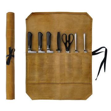 Sac Porte Couteaux en Toile Cirée Rangement Portable pour Couteaux de Chef