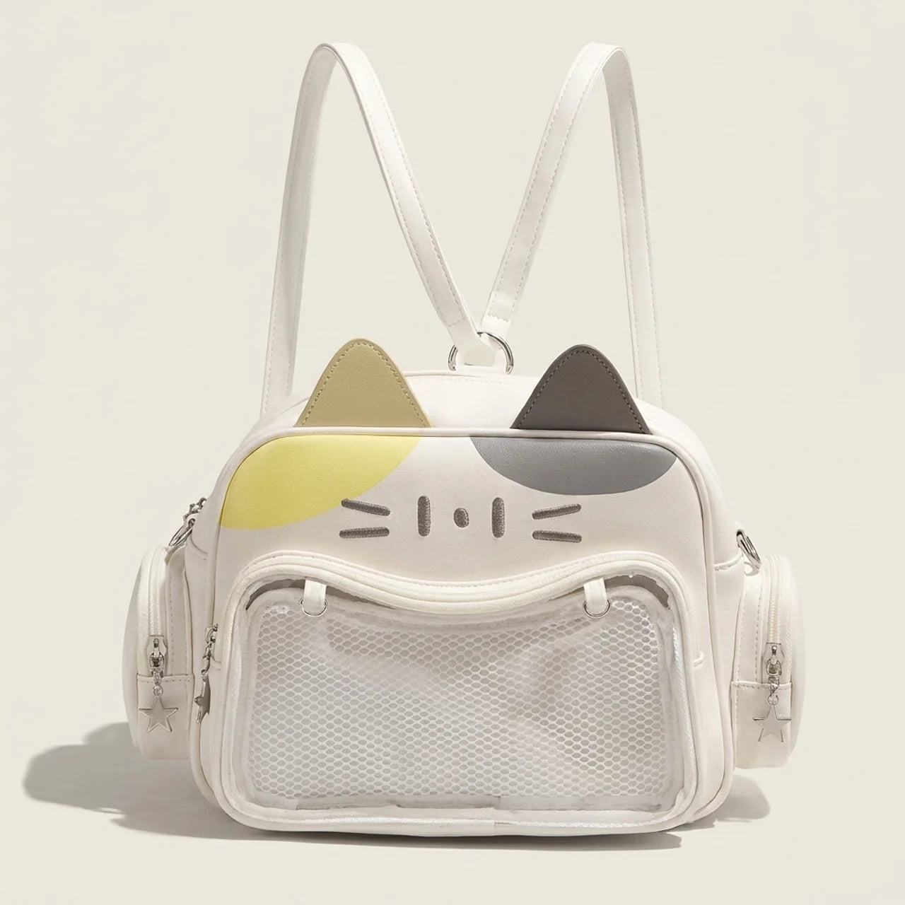 Sac à Dos Chat Kawaii 3-en-1 – Sac à Bandoulière Sac à Main et Sac à Dos Transparent