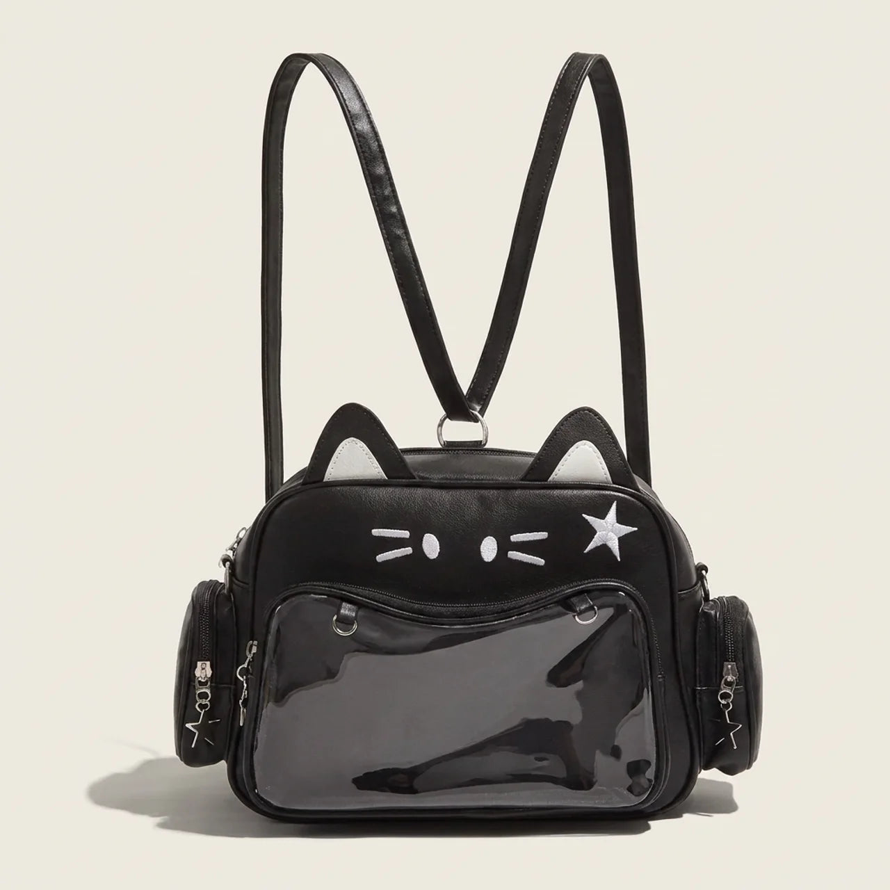 Sac à Dos Chat Kawaii 3-en-1 – Sac à Bandoulière Sac à Main et Sac à Dos Transparent