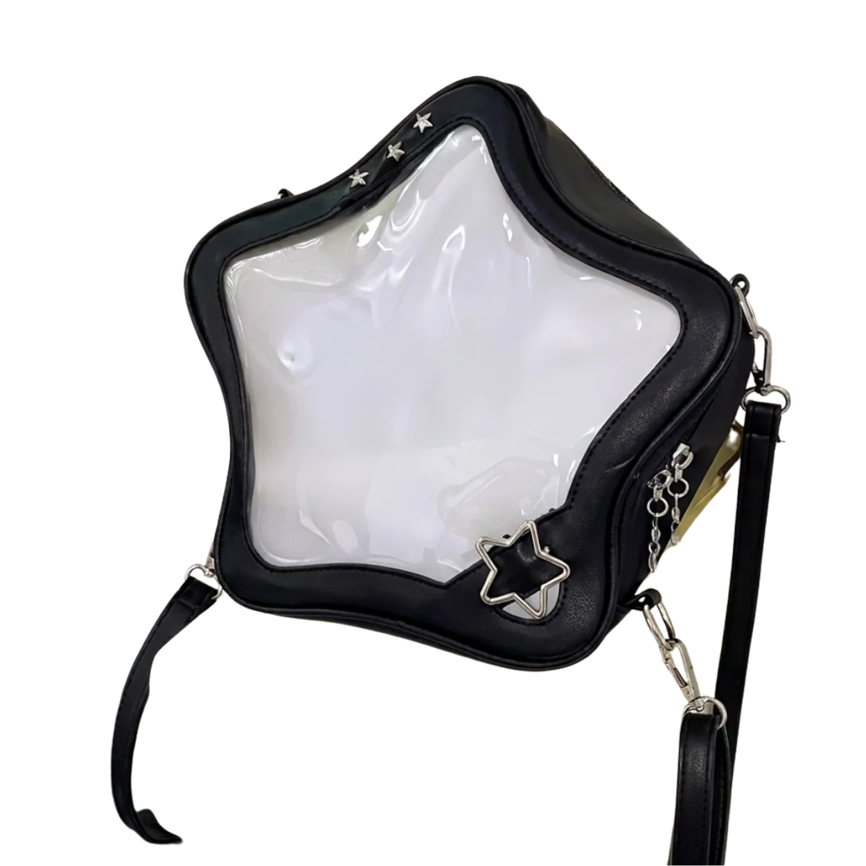 Sac à Dos Étoile Transparent Sac Bandoulière Kawaii pour Pins Badges et Peluches