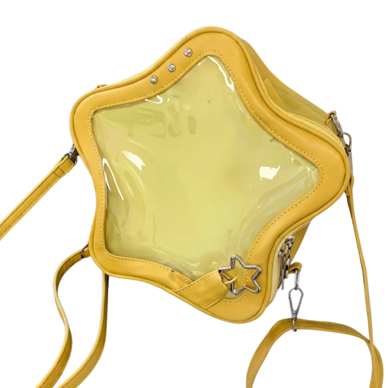 Sac à Dos Étoile Transparent Sac Bandoulière Kawaii pour Pins Badges et Peluches