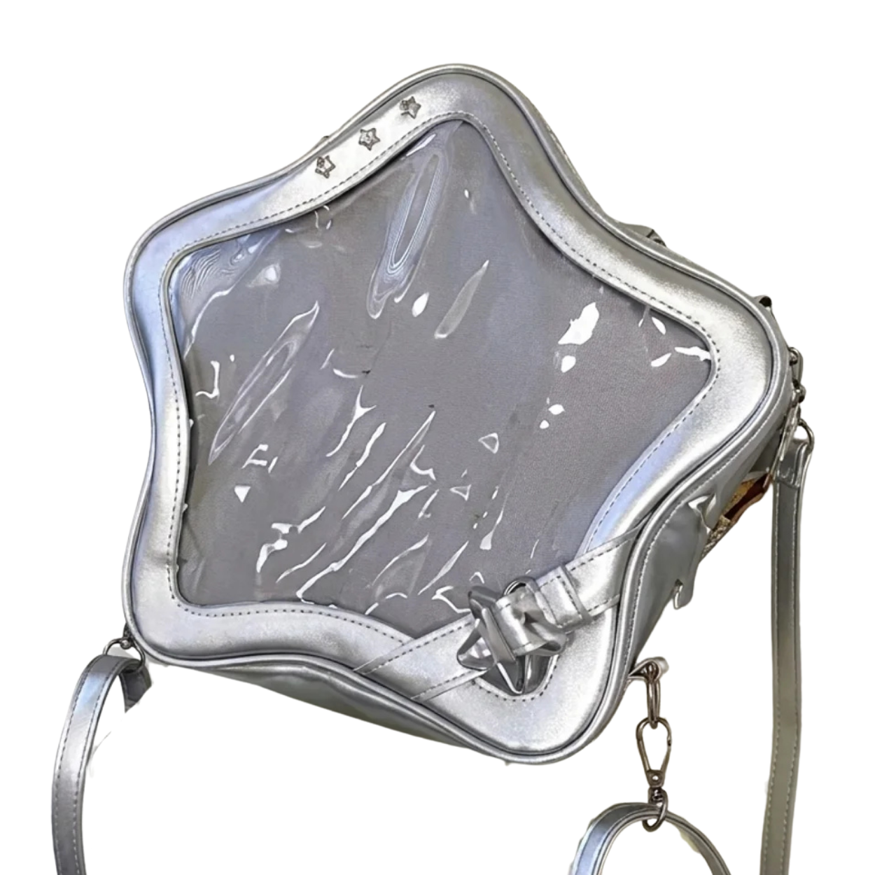 Sac à Dos Étoile Transparent Sac Bandoulière Kawaii pour Pins Badges et Peluches