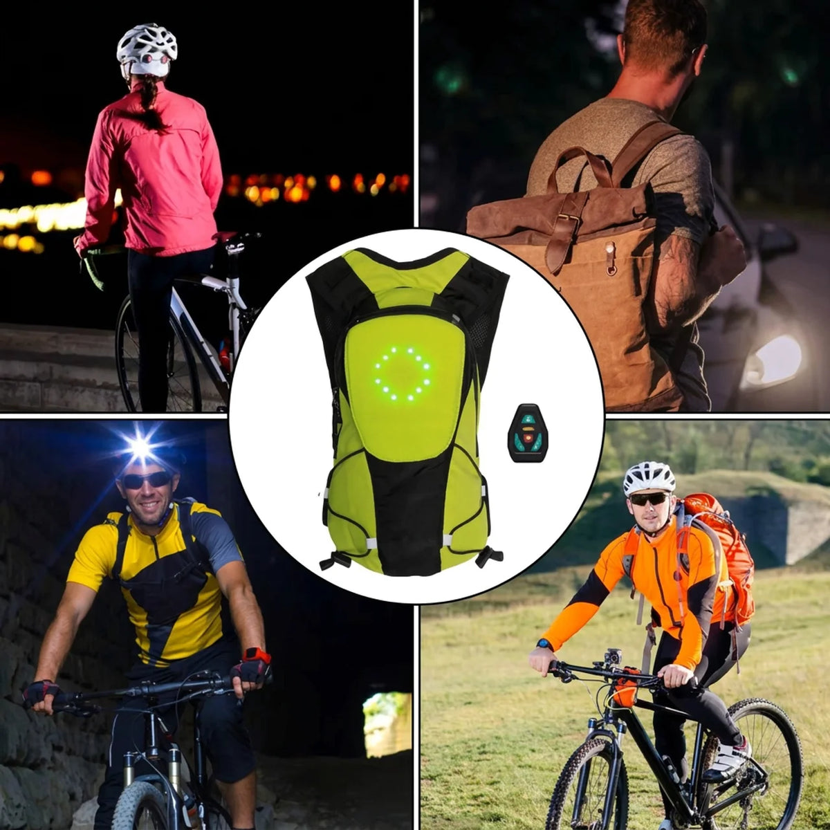Sac à Dos de Cyclisme 5L avec Clignotants LED Intégrés