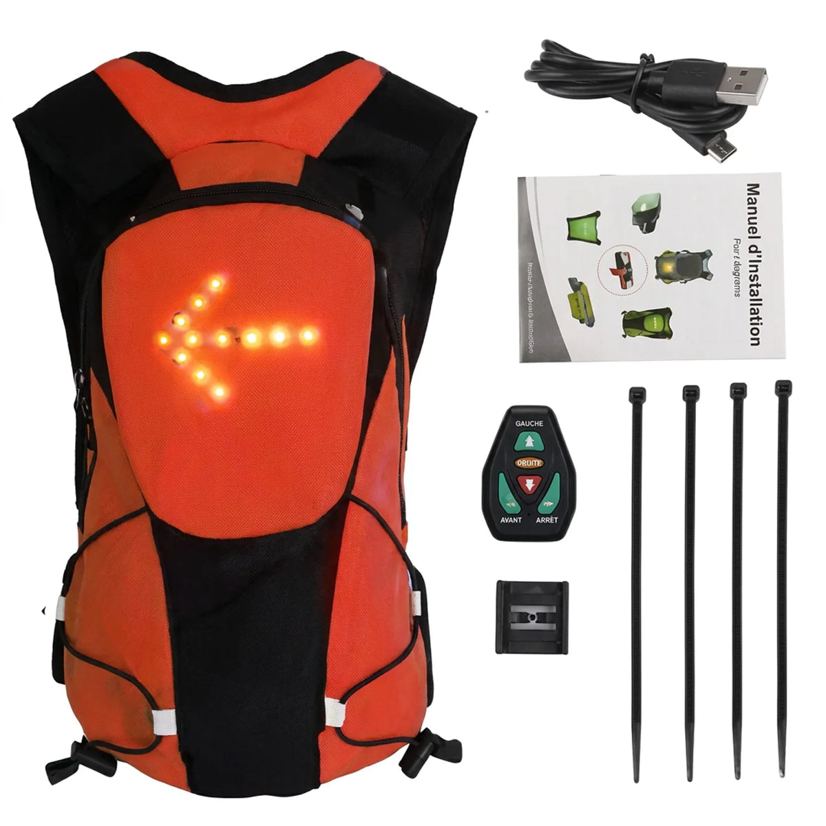 Sac à Dos de Cyclisme 5L avec Clignotants LED Intégrés