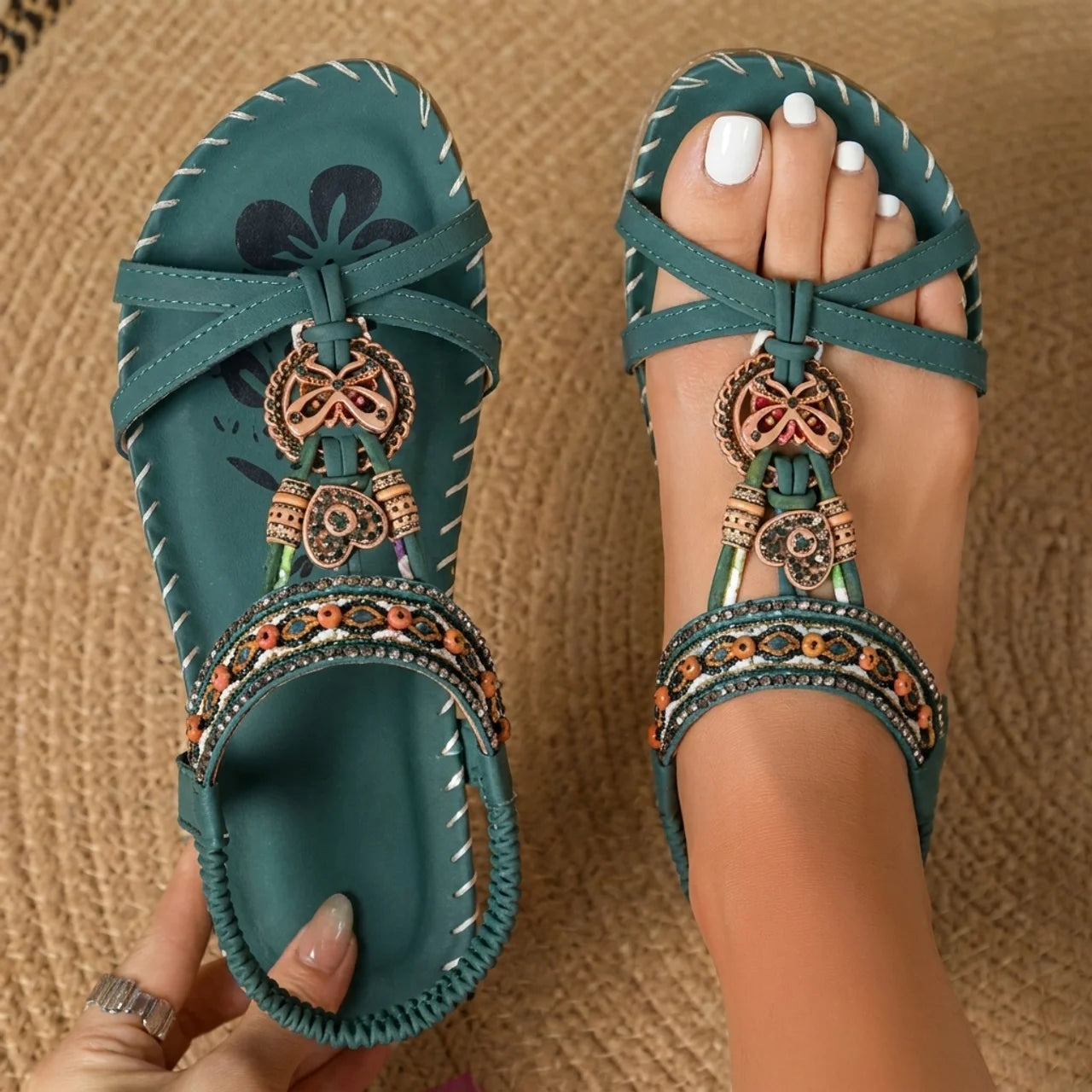 Sandales Femme Bohème à Perles
