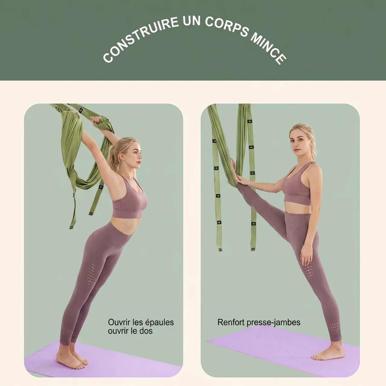 Sangle de Yoga Aérien pour Étirement et Inversion