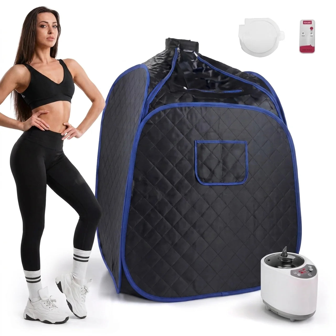 Sauna Vapeur Pliable Portable 2,6 L Spa à Domicile avec Chauffage Rapide