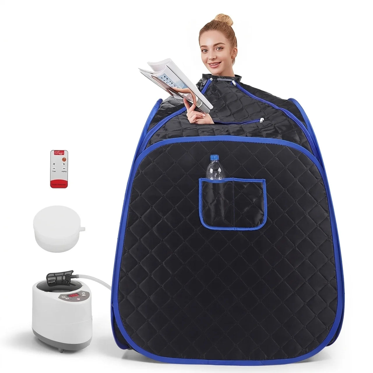 Sauna Vapeur Pliable Portable 2,6 L Spa à Domicile avec Chauffage Rapide