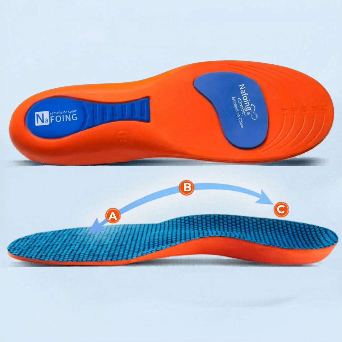 Semelles Orthopédiques Sport Amorti & Soutien de Voûte Plantaire