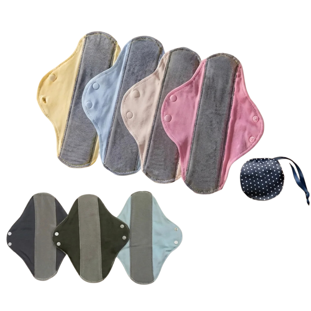 Serviettes Hygiéniques Lavables & Réutilisables Imperméables et Anti-Fuites Lot de 4