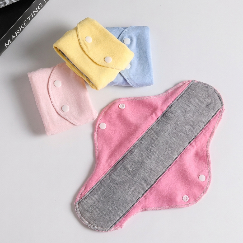 Serviettes Hygiéniques Lavables & Réutilisables Imperméables et Anti-Fuites Lot de 4