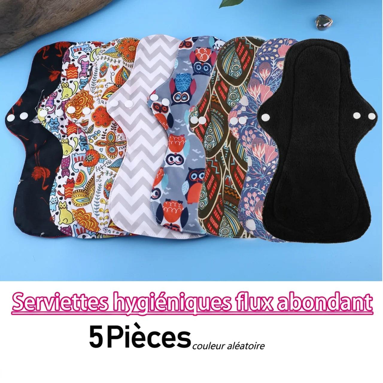 Serviettes Menstruelles Réutilisables Haute Absorption