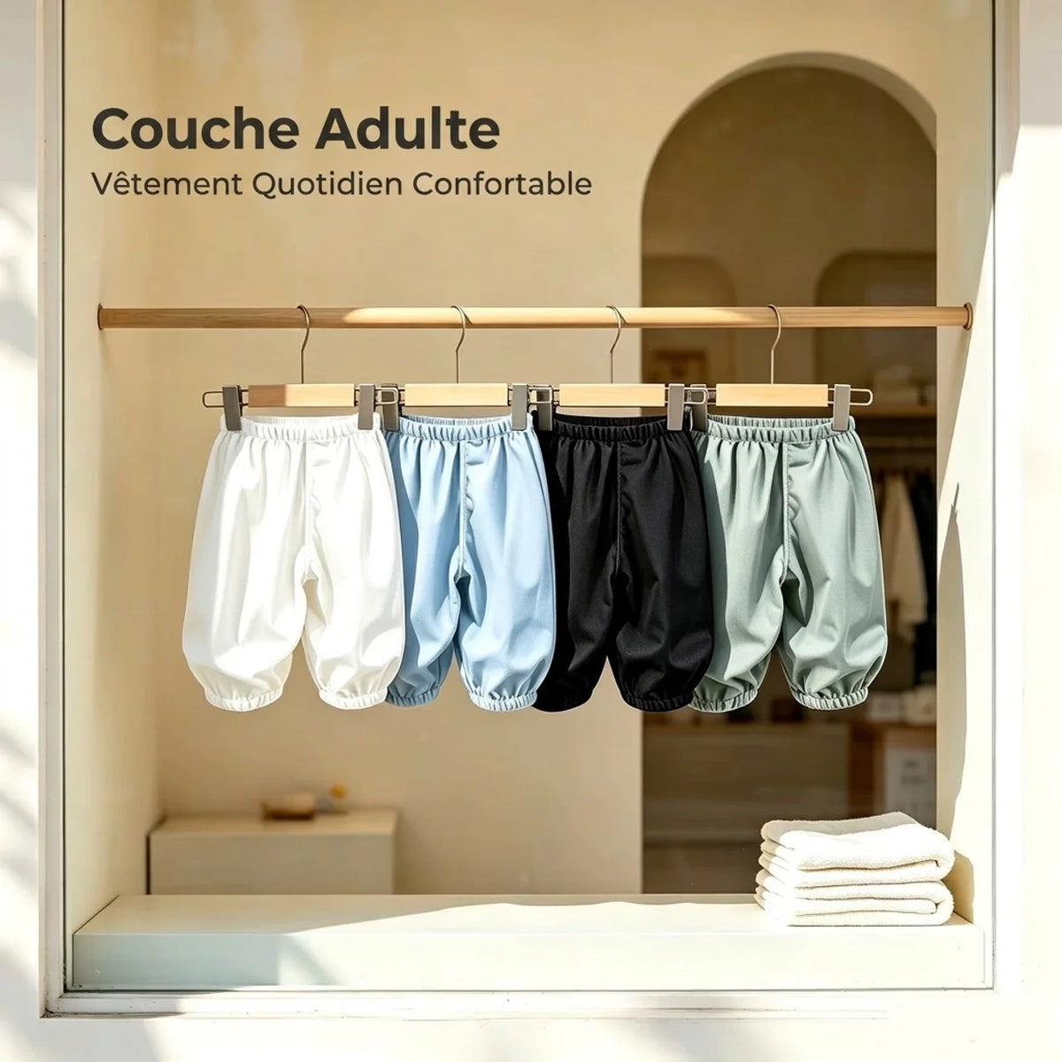 Short d'Incontinence Adulte Réutilisable Protection Imperméable