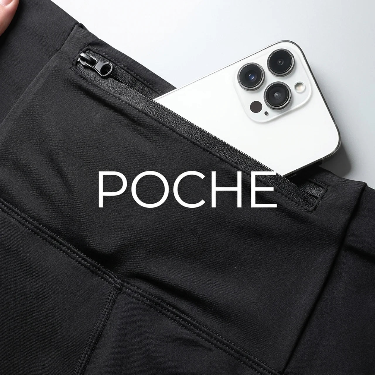 Short de Compression Sport Homme avec Poche Téléphone