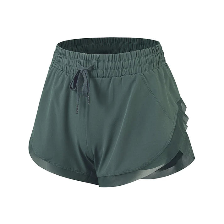 Short de Course 2 en 1 Femme Séchage Rapide Running Fitness et Volleyball