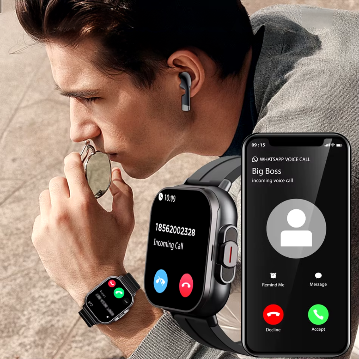 Smartwatch avec Écouteurs Intégrés