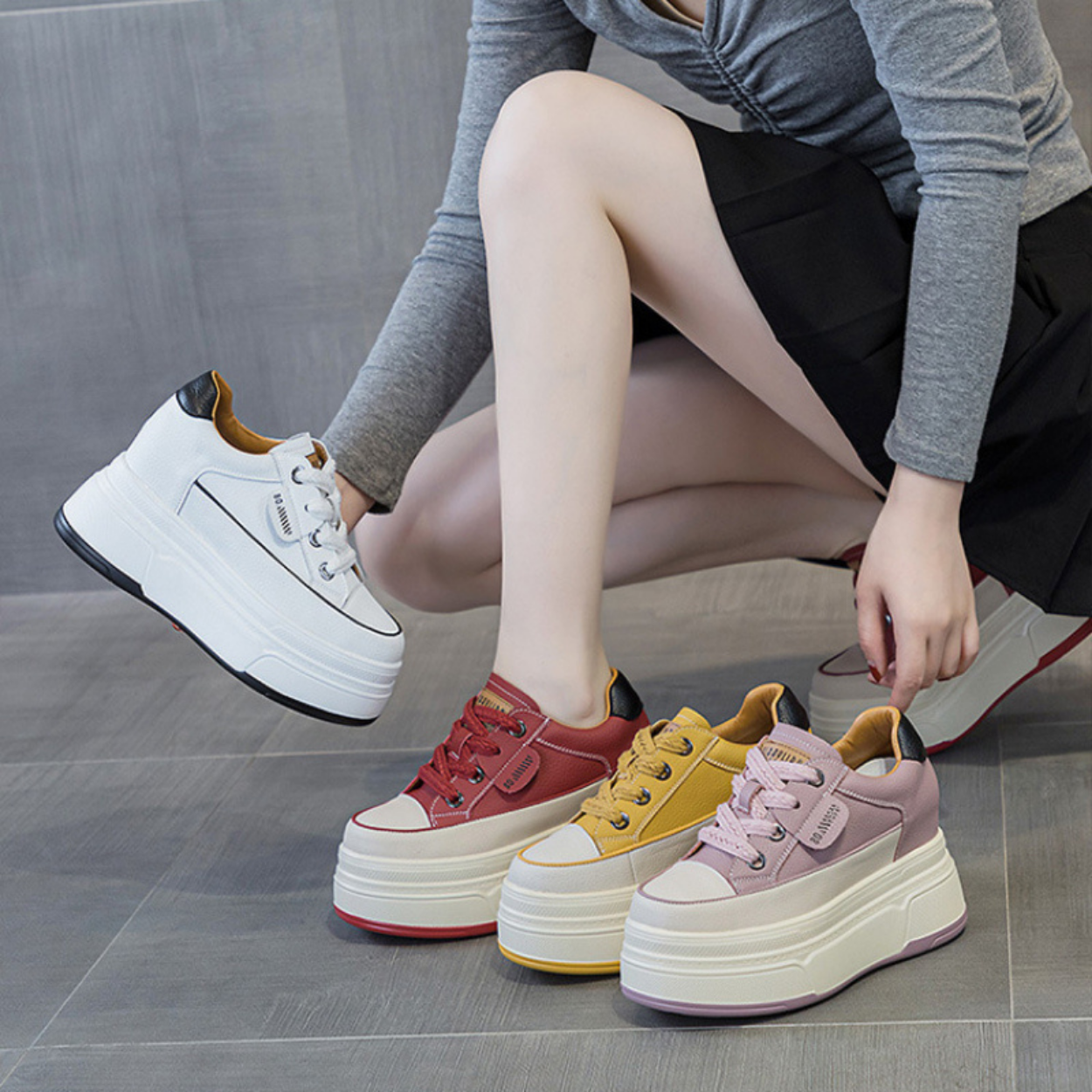 Sneakers Plateforme Élévatrices +9 cm de Style & Confiance