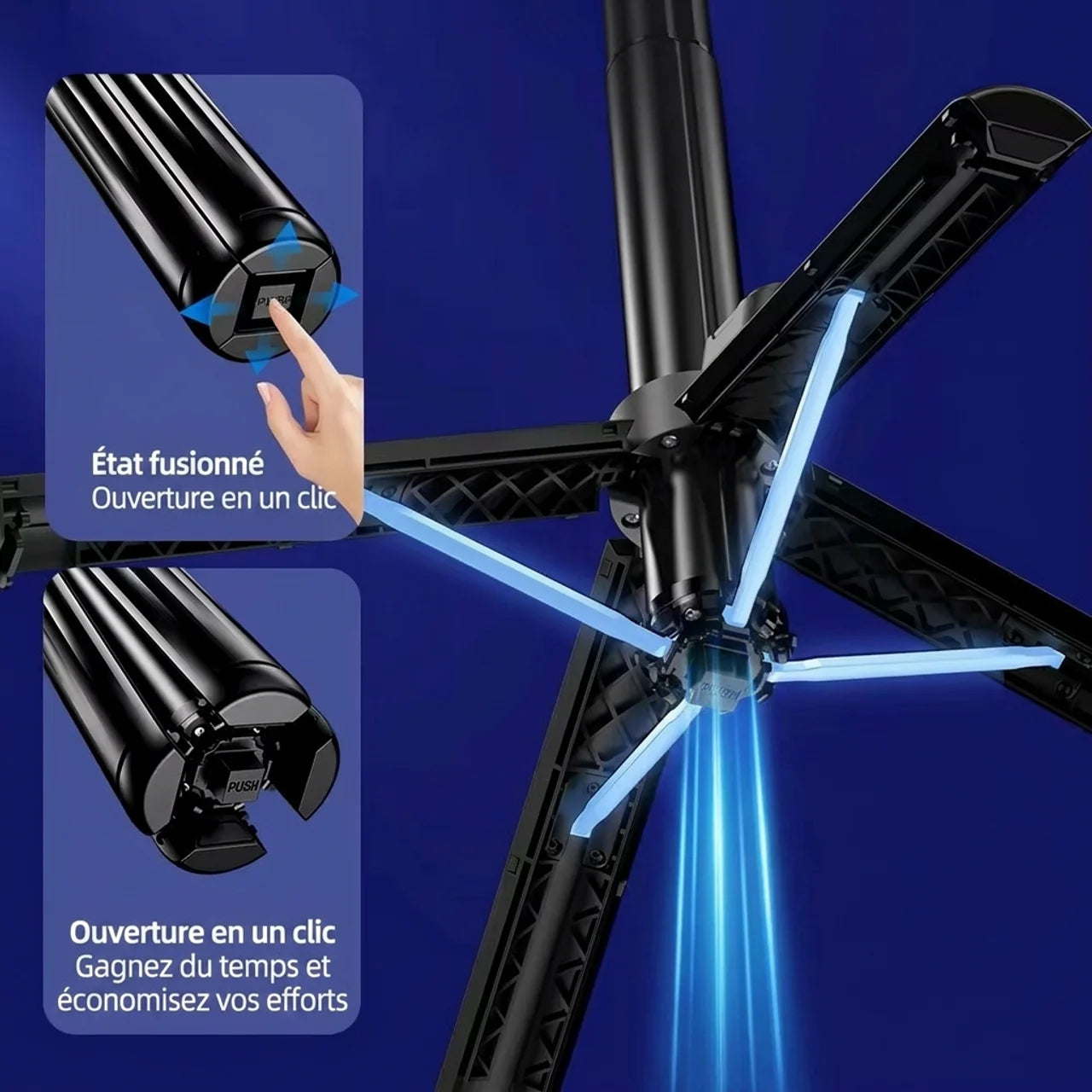 Stabilisateur Smartphone Perche Selfie Stick et Trépié Extensible Lumière LED