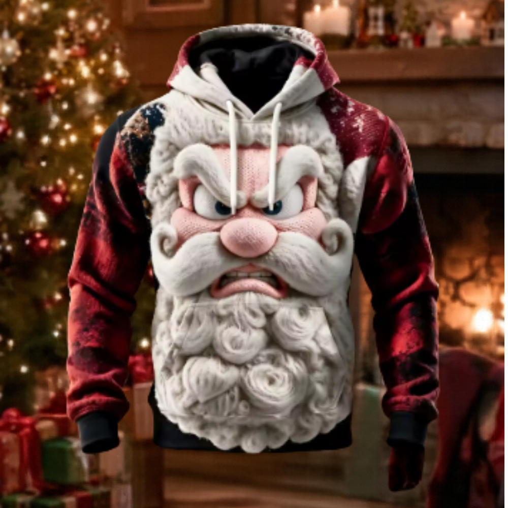 Sweat à Capuche Père Noël Moche Imprimé 3D