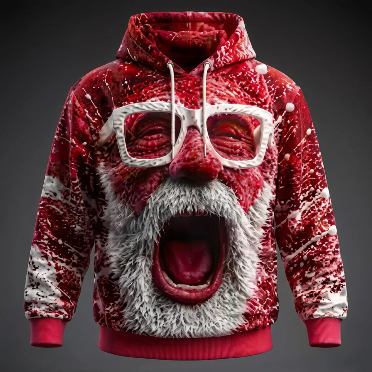 Sweat à Capuche Père Noël Moche Imprimé 3D