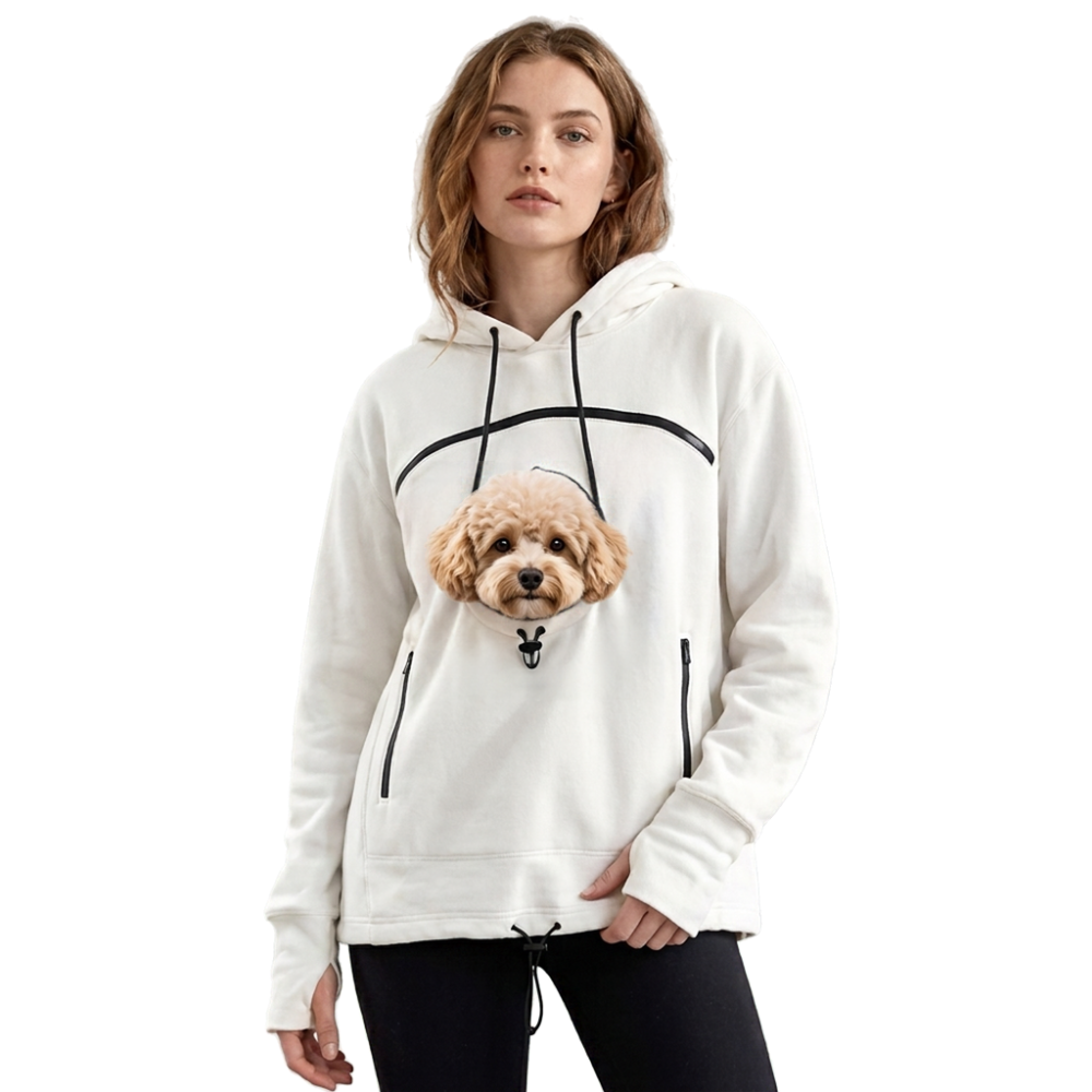 Sweat à Capuche Kangourou Porte-Animal