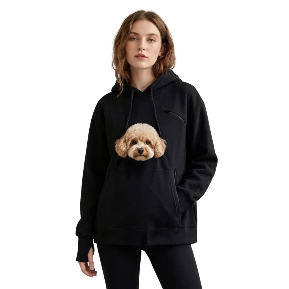 Sweat à Capuche Kangourou Porte-Animal