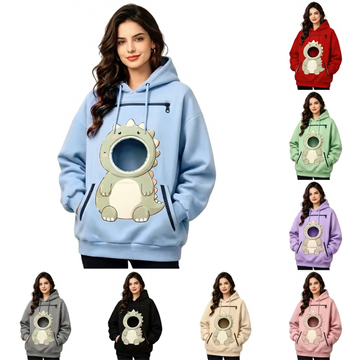 Sweat à Capuche Porte-Animaux Dinosaure Kangourou Chat & Chien