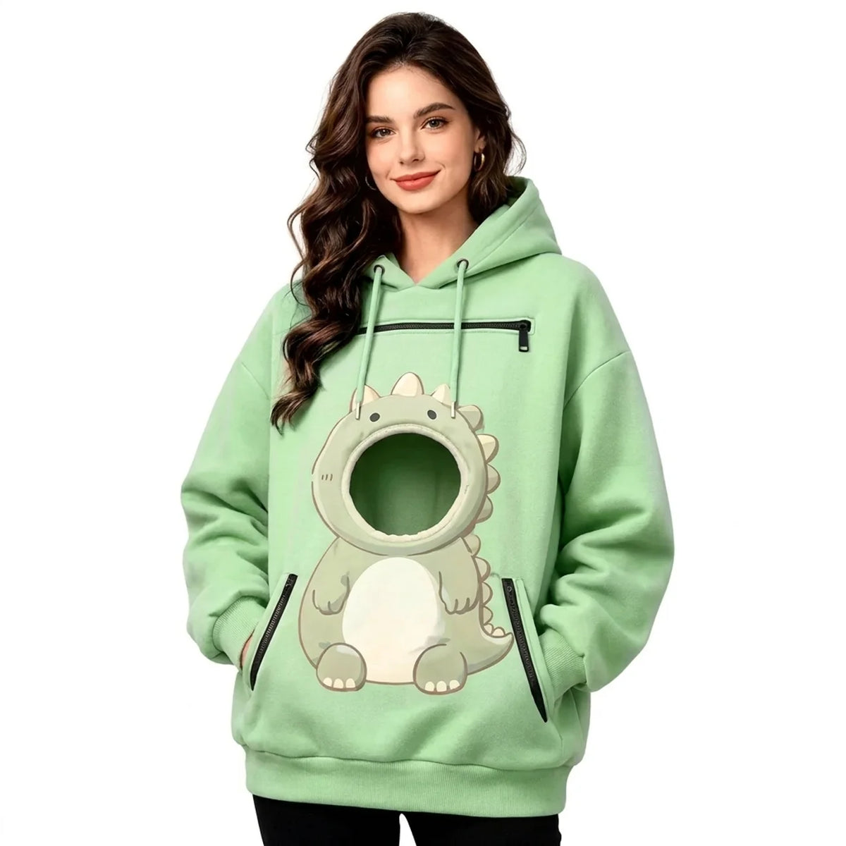 Sweat à Capuche Porte-Animaux Dinosaure Kangourou Chat & Chien