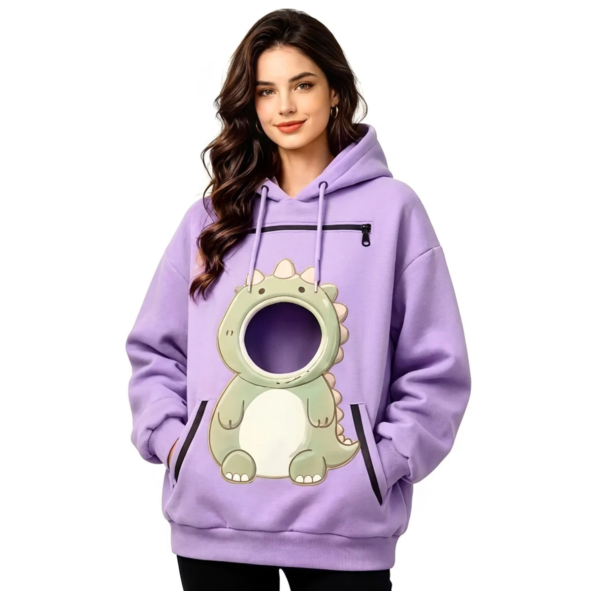 Sweat à Capuche Porte-Animaux Dinosaure Kangourou Chat & Chien