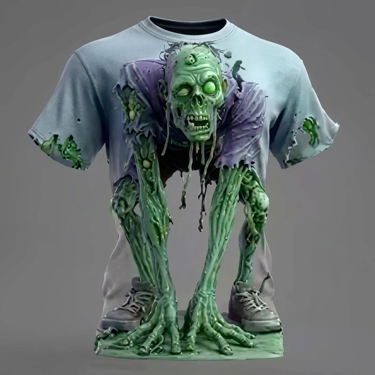T-Shirt 3D Zombie Impression Réaliste Haute Définition