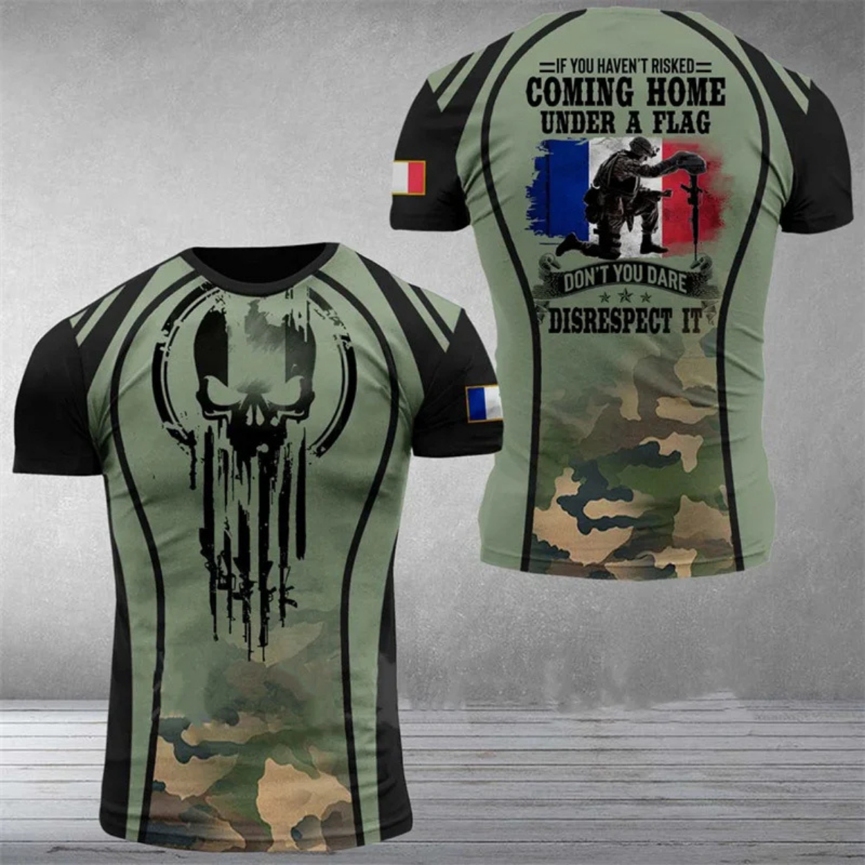 T-shirt Militaire Patriotique Style Armée Fierté Nationale