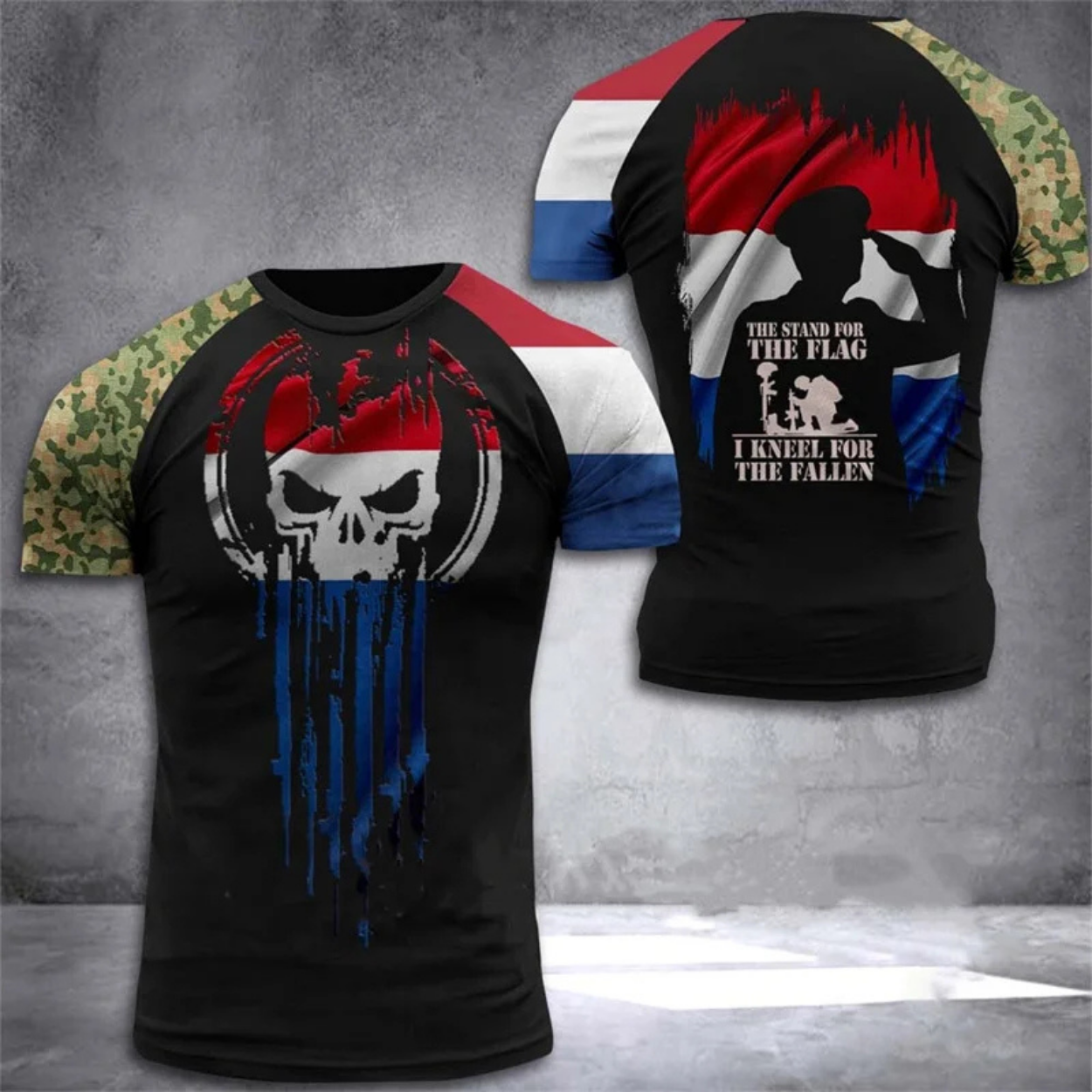 T-shirt Militaire Patriotique Style Armée Fierté Nationale