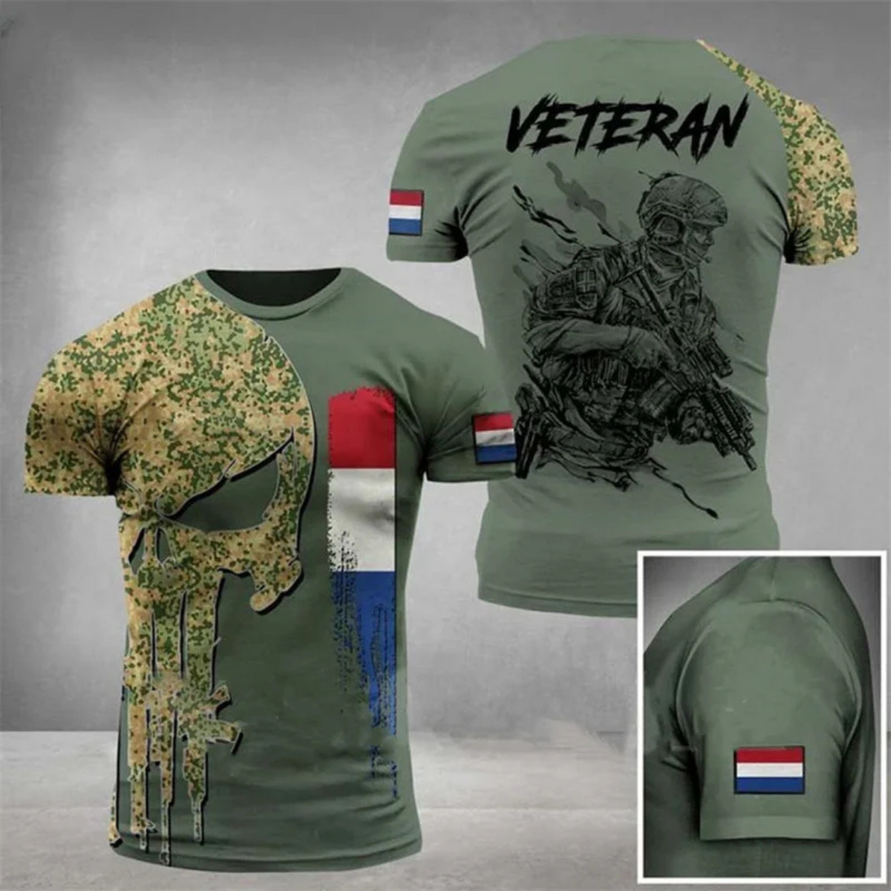 T-shirt Militaire Patriotique Style Armée Fierté Nationale