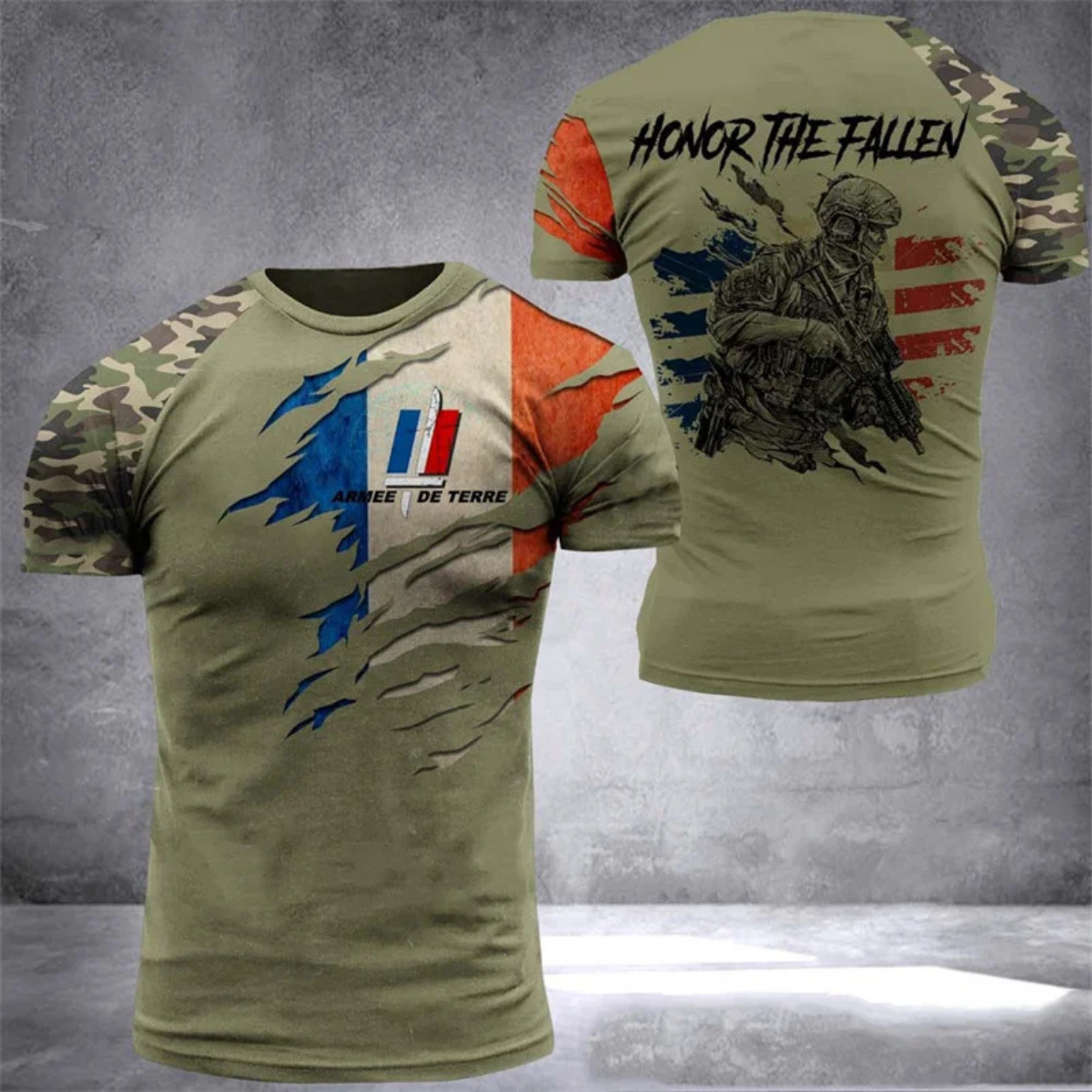 T-shirt Militaire Patriotique Style Armée Fierté Nationale