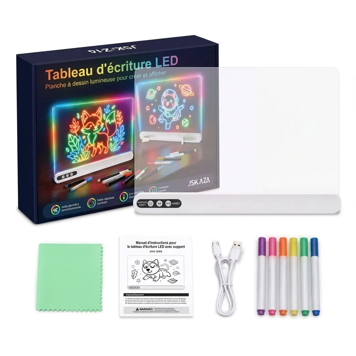 Tableau Dessin LED Enfant Acrylique Lumineux Rechargeable