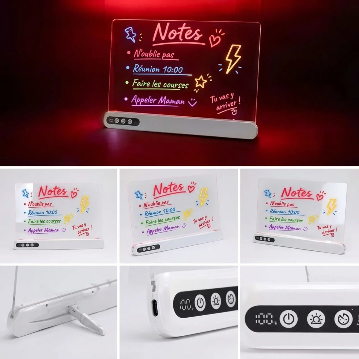 Tableau Dessin LED Enfant Acrylique Lumineux Rechargeable