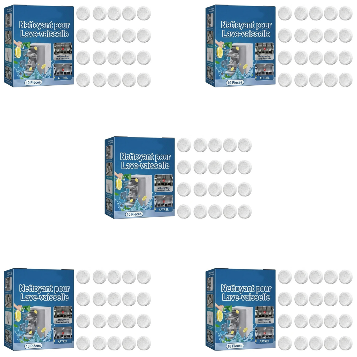 Tablettes Nettoyantes Lave-Vaisselle 20PCS Nettoyage Profond & Anti Calcaire