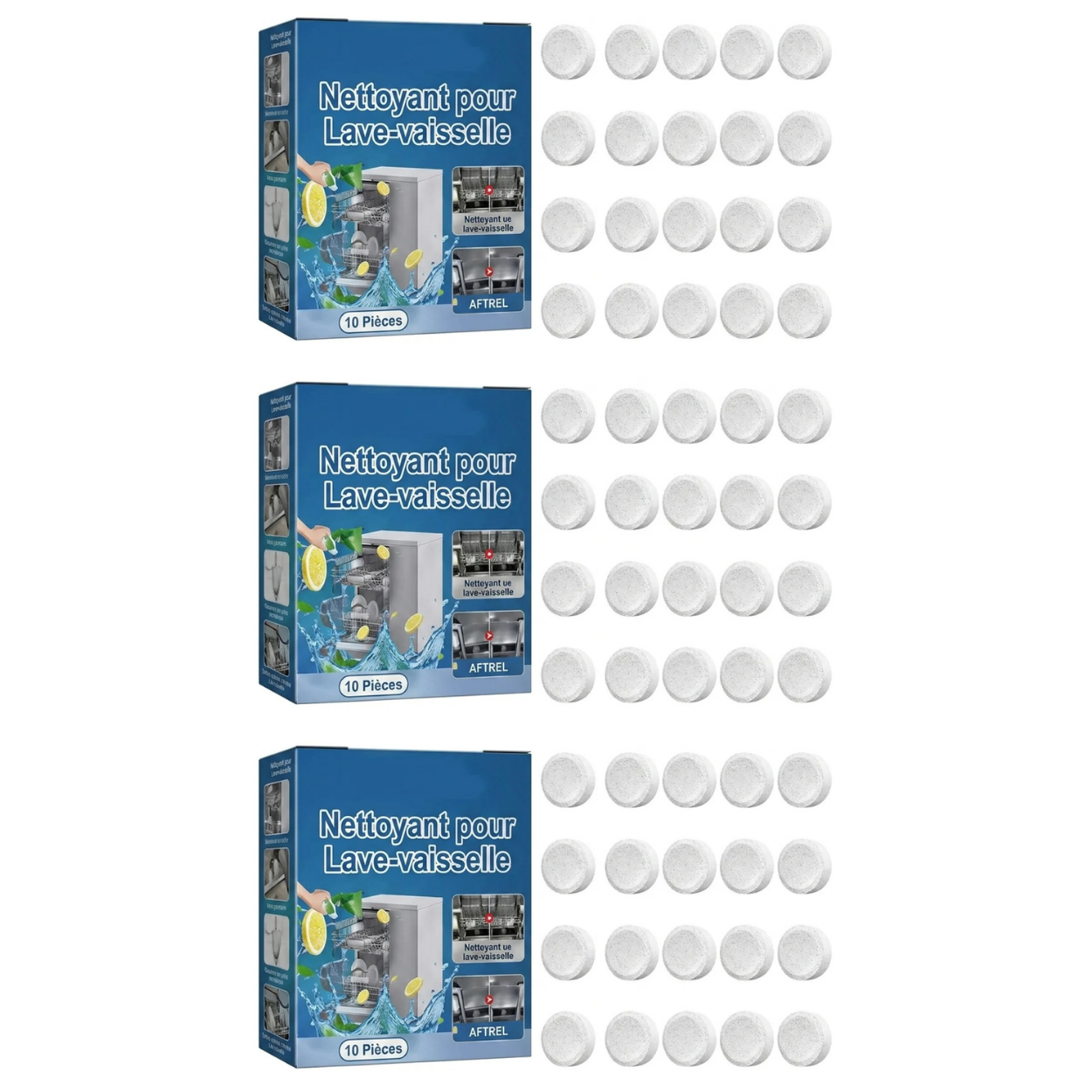 Tablettes Nettoyantes Lave-Vaisselle 20PCS Nettoyage Profond & Anti Calcaire