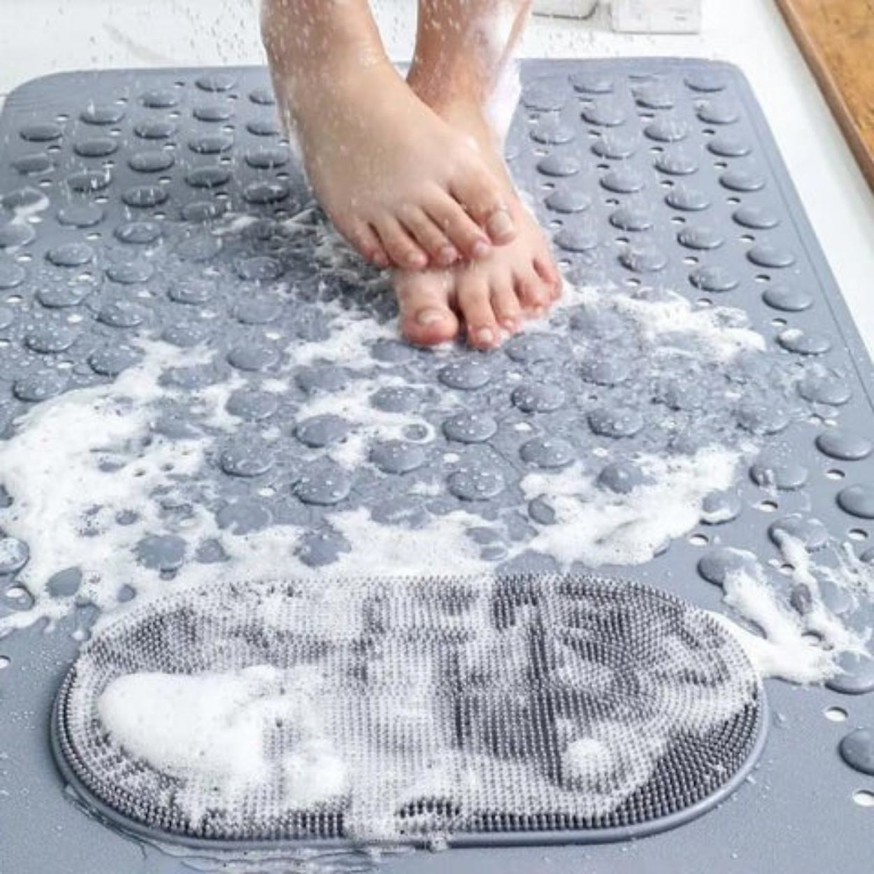 Tapis de Bain Antidérapant avec Massage des Pieds