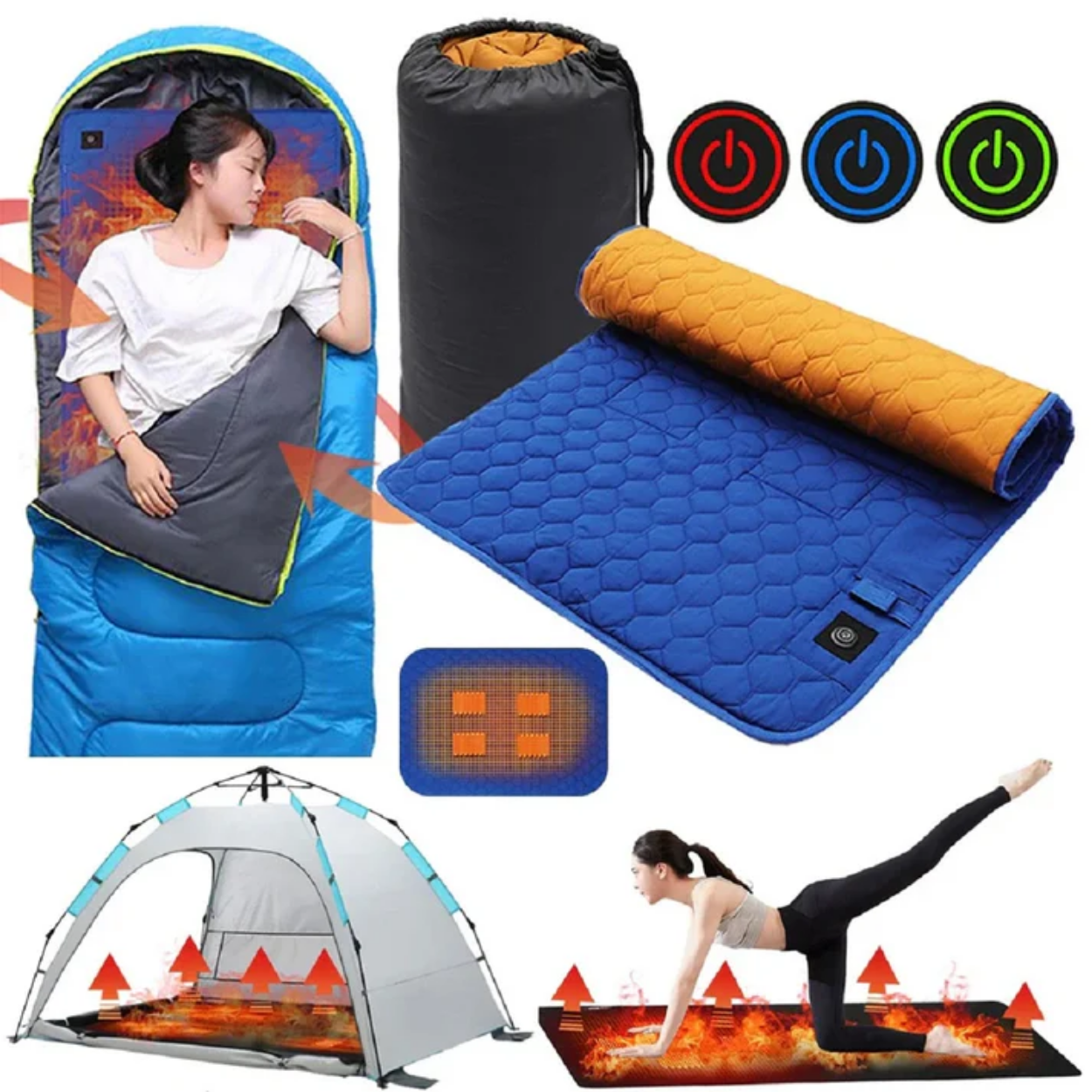 Tapis de Camping Chauffant Électrique