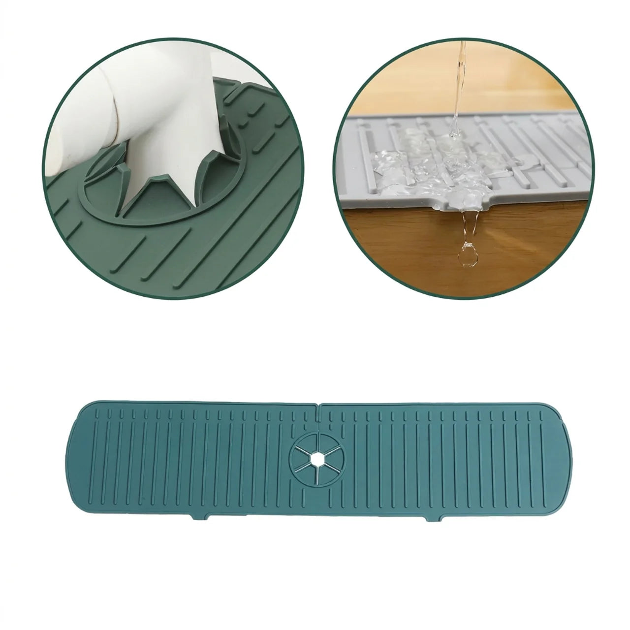 Tapis Anti Éclaboussures pour Robinet en Silicone Auto Drainant