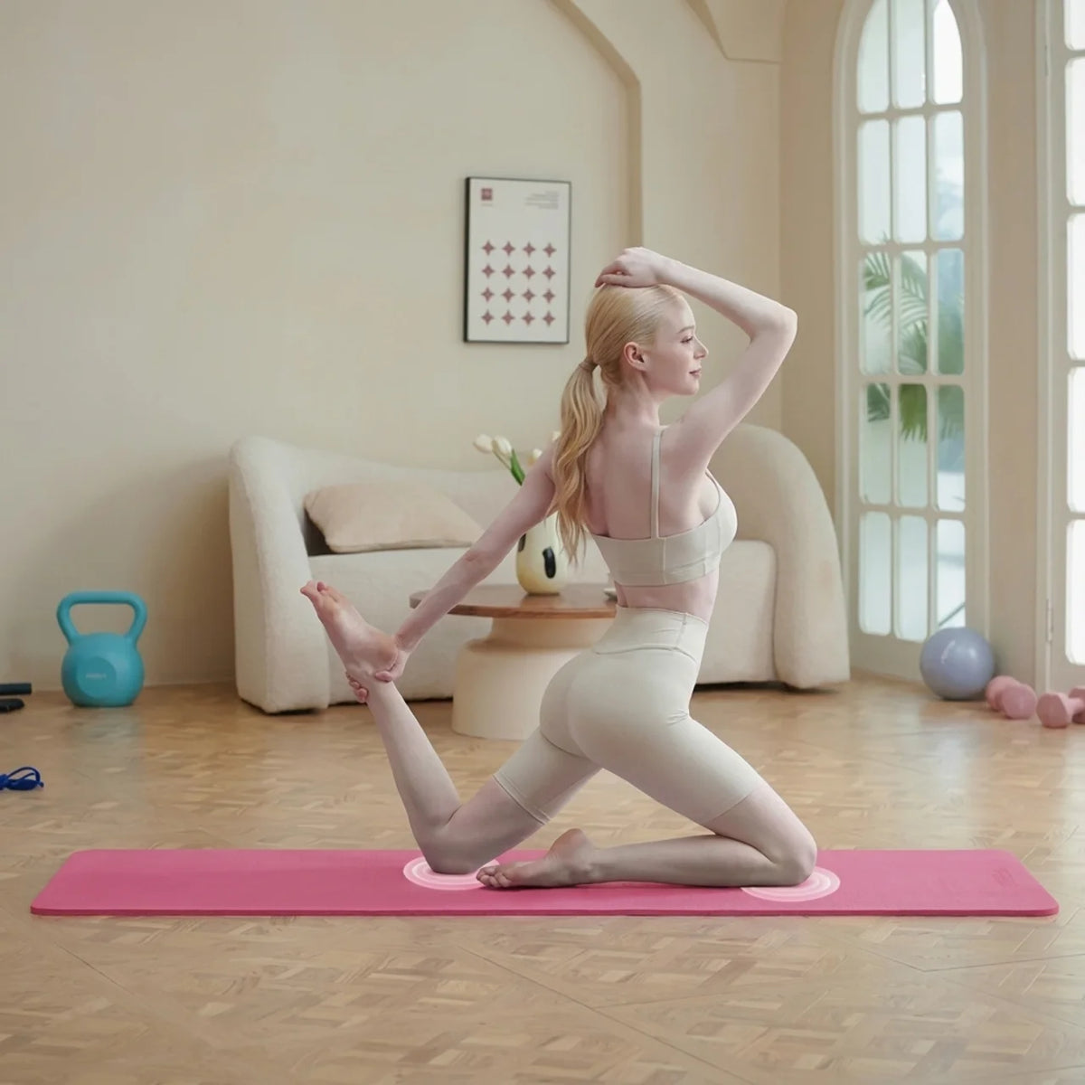 Tapis de yoga et Pilates antidérapant 6 mm avec sangle de transport