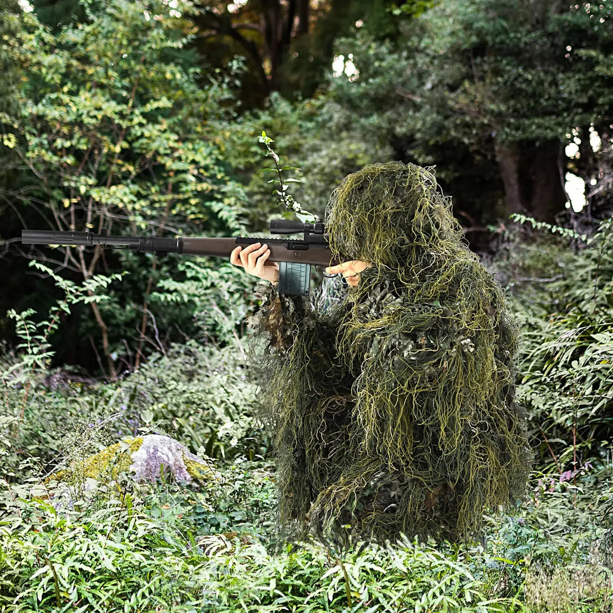 Tenue Ghillie 3D camouflage feuillage pour homme Chasse et activités outdoor