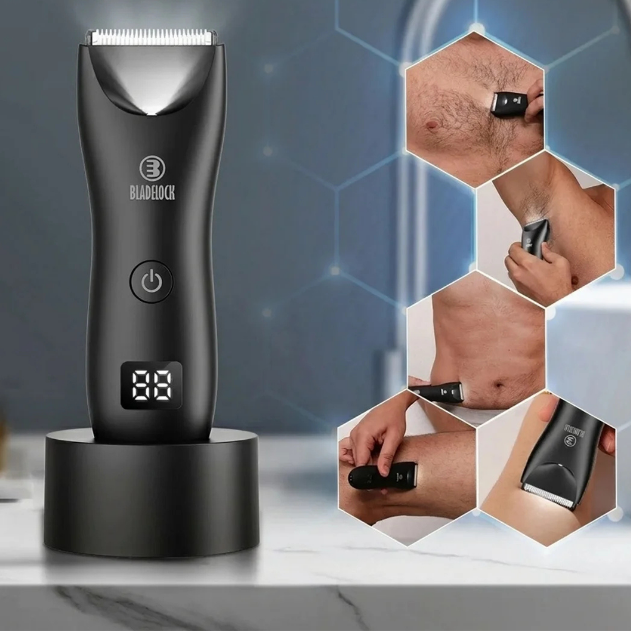 Tondeuse Intime Homme Étanche Rechargeable Lame Céramique Sécurisée