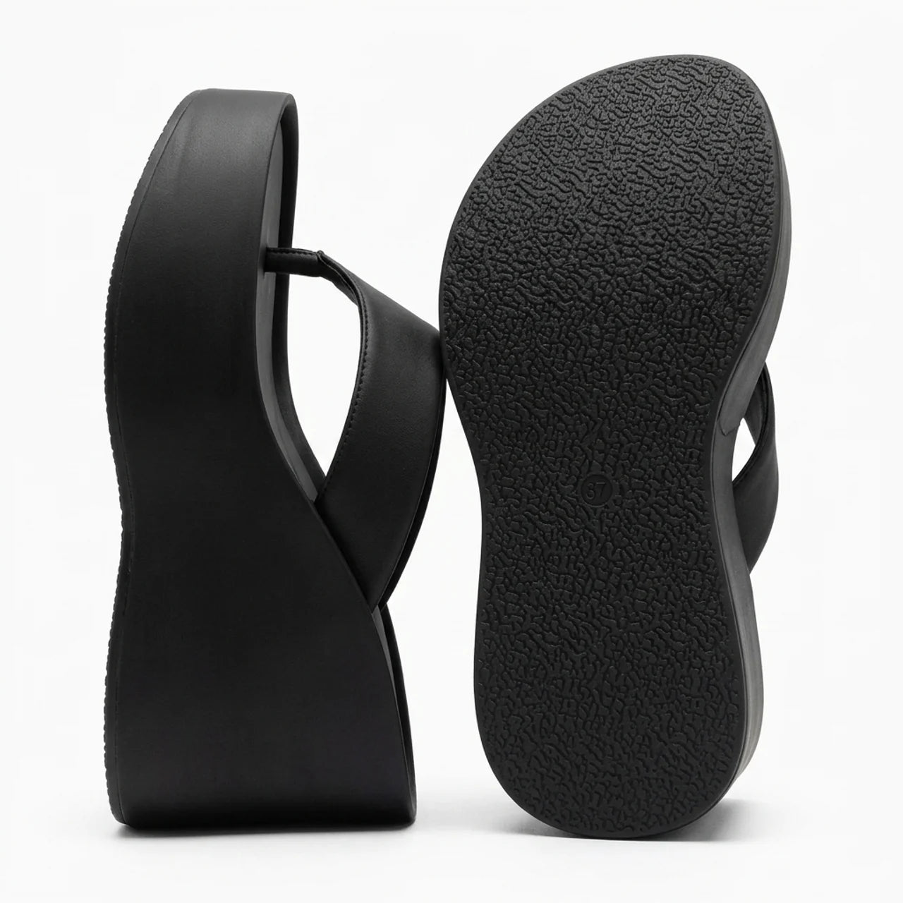 Tongs Plateforme Compensée Femme Mules Talon Épais Style Y2K