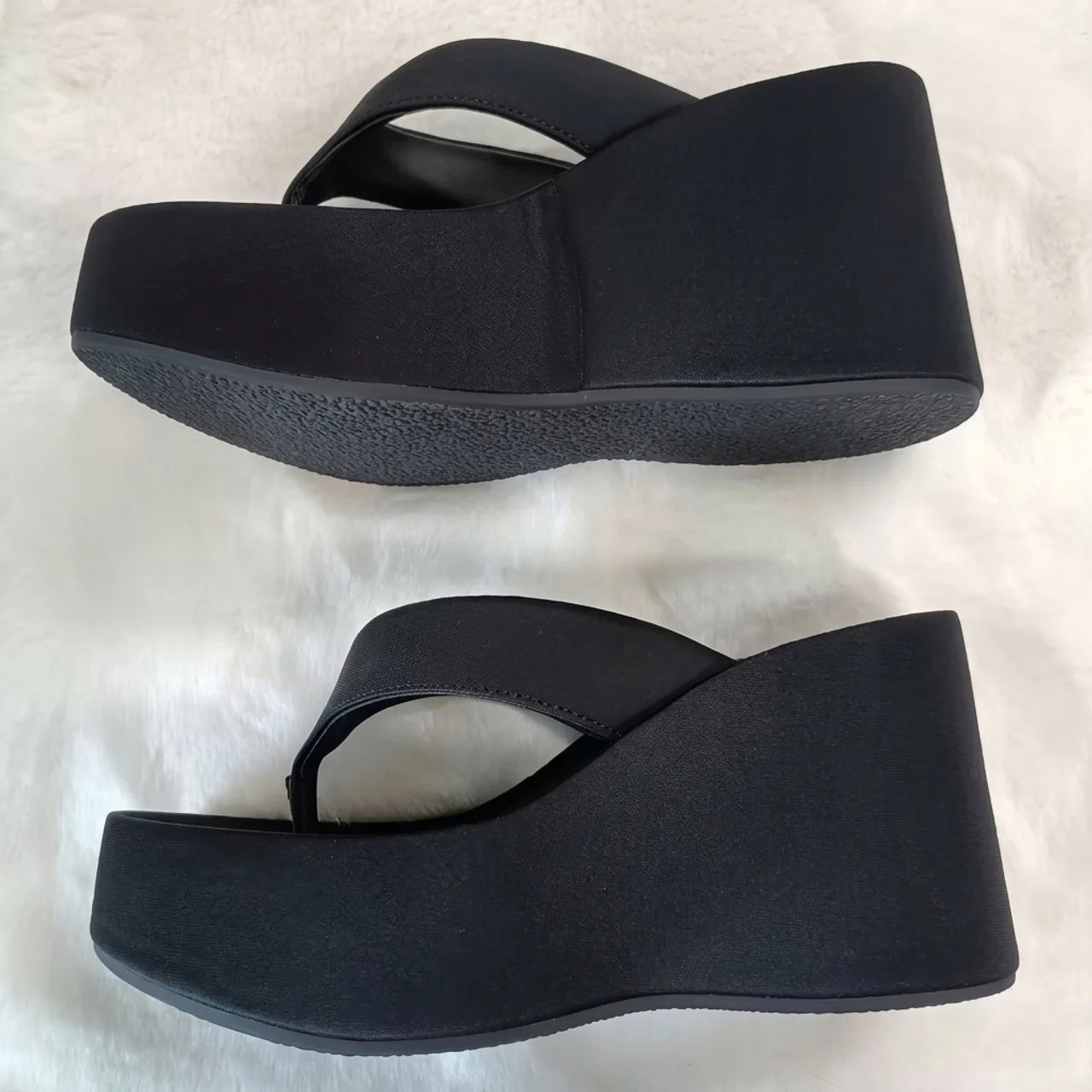 Tongs Plateforme Compensée Femme Mules Talon Épais Style Y2K
