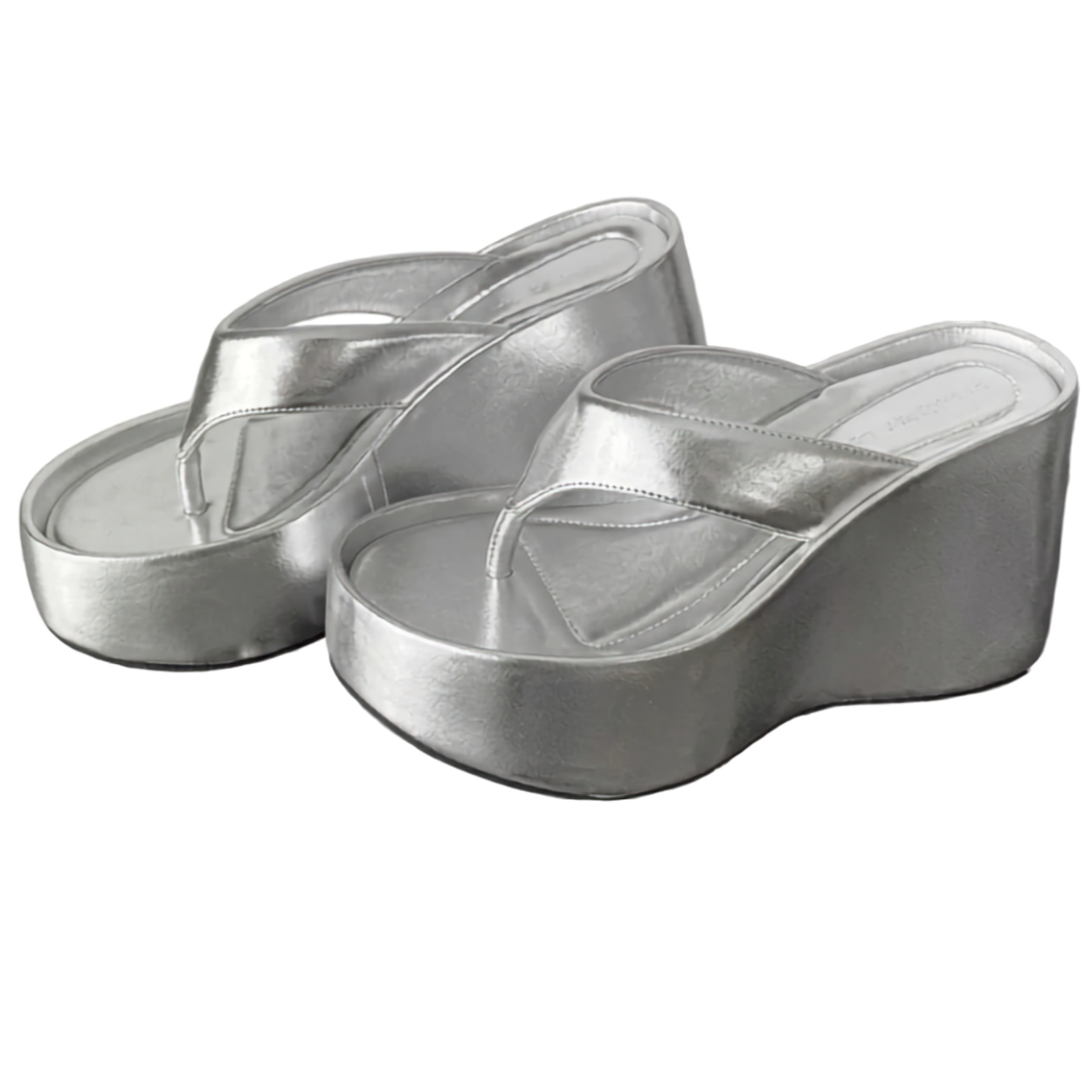 Tongs Plateforme Compensée Femme Mules Talon Épais Style Y2K